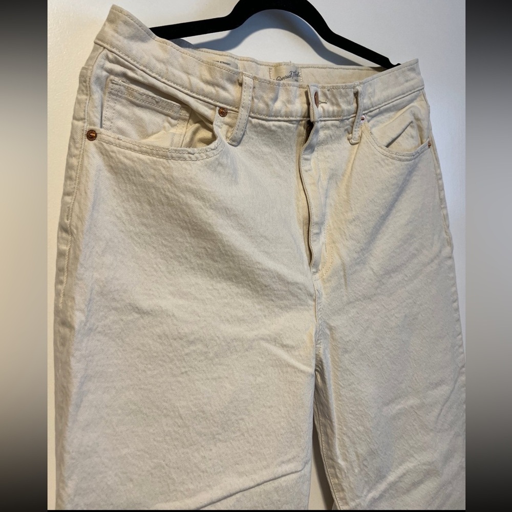 Cream Straight Leg Jeans, 14R